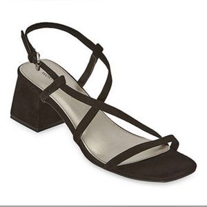 Worthington women’s black block heeled strappy sandals size 9 medium